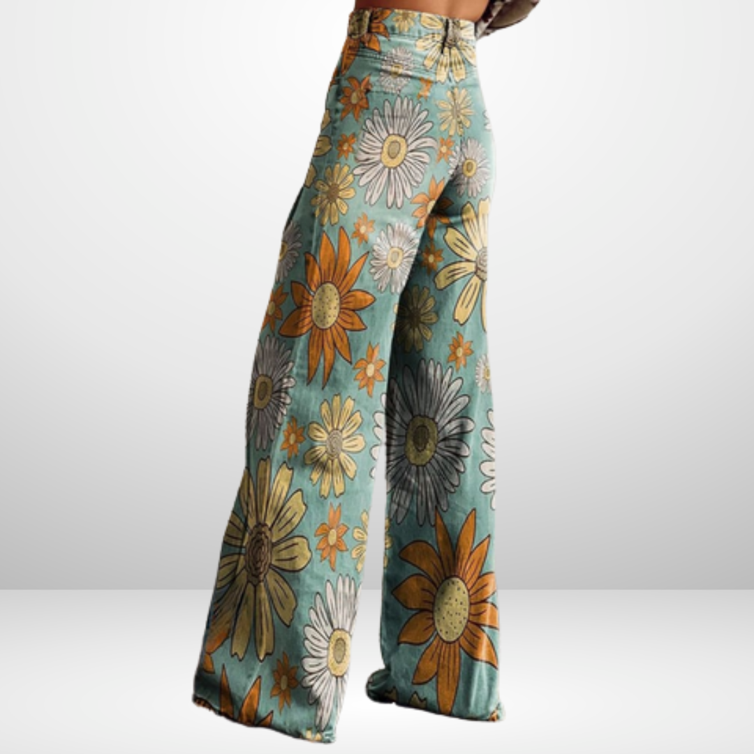 CINDY™ | Pantalon Vintage Ample à l’Élégance Florale