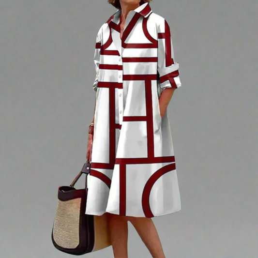 Greer – Robe Femme à Imprimé Géométrique Longueur Genou