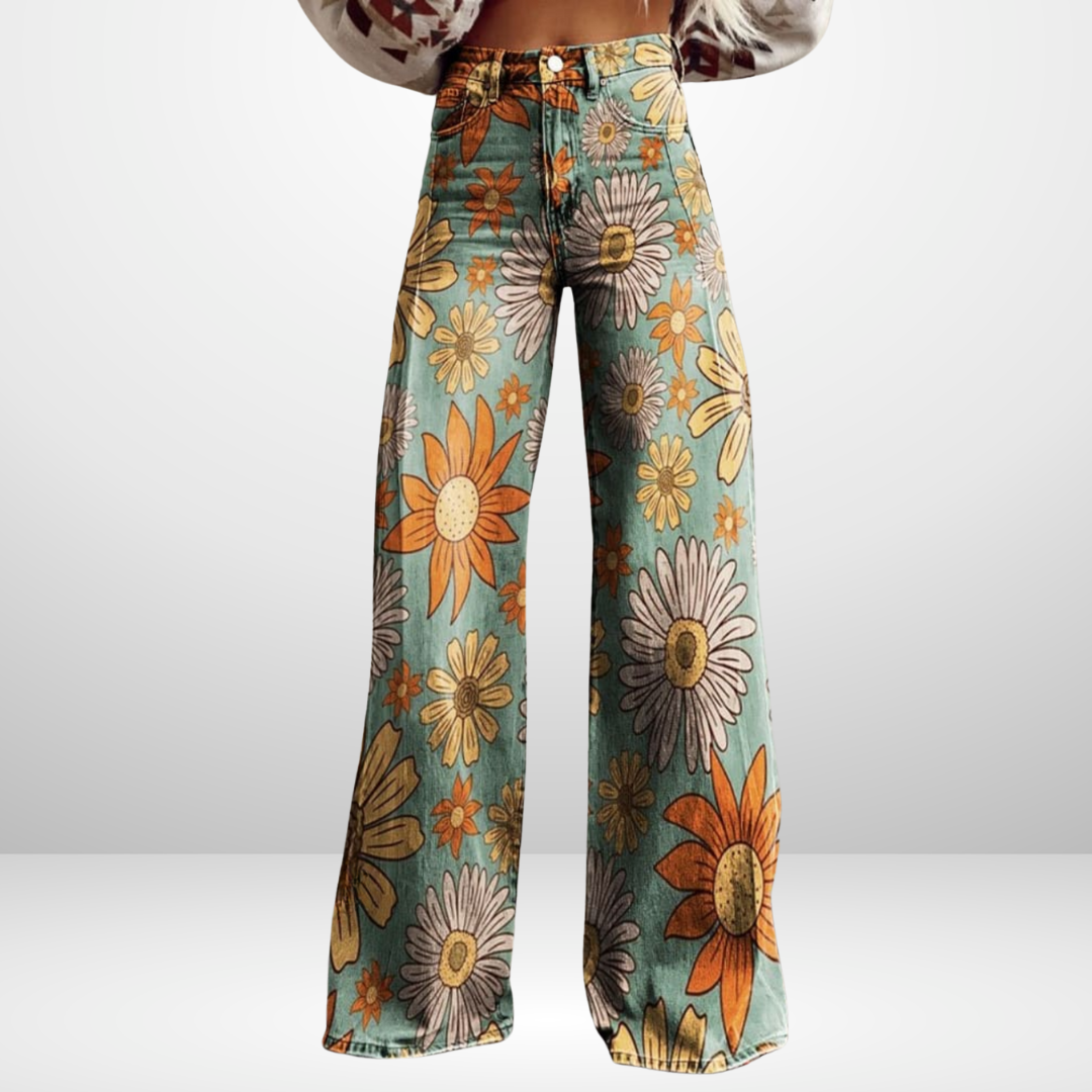 CINDY™ | Pantalon Vintage Ample à l’Élégance Florale