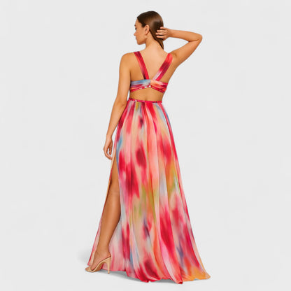 Freya - Robe longue peinte