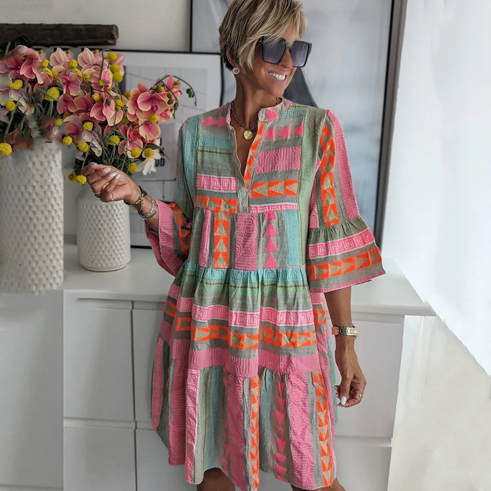 Juliane – Robe swing à volants Boho