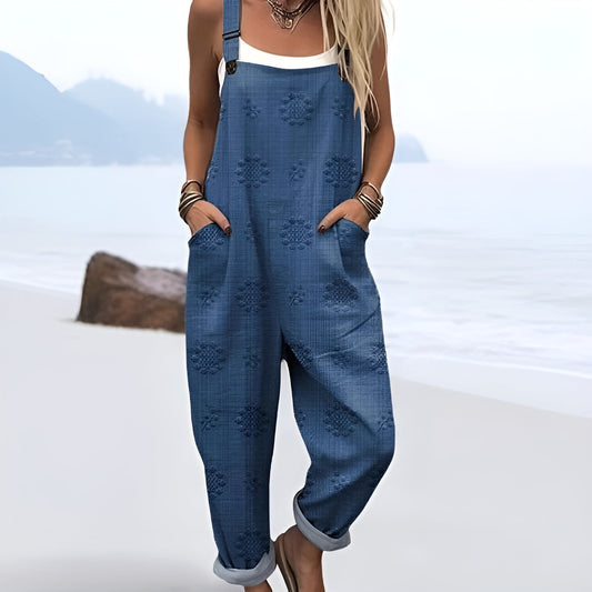 Combinaison vintage à fleurs pour femme — Style facile & confort toute la journée