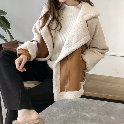 Brielle - Stylish Faux Shearling Zip-Up Jacket for a Chic Look